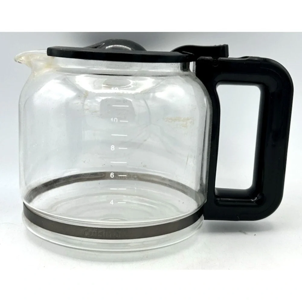 CUISINART Carafe w Black Lid Glass Pot 12 Cup Coffee Maker Replacement 3921FHK